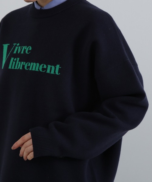 N.（N. Natural Beauty Basic）（エヌエヌナチュラルビューティーベーシック）の「◆ジャガードロゴニット（ニット/セーター・レディース・チャコールグレー/ベージュ/ネイビー・MEDIUM）」の18枚目の写真