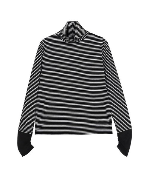 Pierrot(ピエロ)の「【静電気防止】シアーカフス/タートルネックドッキングカットソー(Tシャツ/カットソー・レディース・ブラック系その他/ホワイト系その他/その他・M/L)」の6枚目の写真