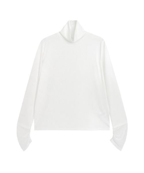 Pierrot(ピエロ)の「【静電気防止】シアーカフス/タートルネックドッキングカットソー(Tシャツ/カットソー・レディース・ブラック系その他/ホワイト系その他/その他・M/L)」の10枚目の写真