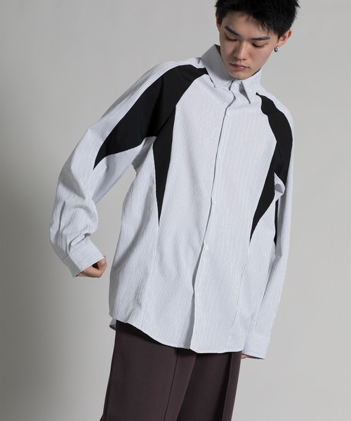 aimoha(アイモハ)の「【aimoha neo】 Dynamic Color Block Shirt(シャツ/ブラウス・メンズ・ブラック/ブルー・MEDIUM/LARGE/X-LARGE/XX-LARGE)」の2枚目の写真