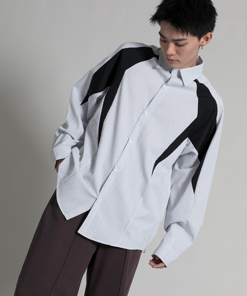 aimoha(アイモハ)の「【aimoha neo】 Dynamic Color Block Shirt(シャツ/ブラウス・メンズ・ブラック/ブルー・MEDIUM/LARGE/X-LARGE/XX-LARGE)」の9枚目の写真