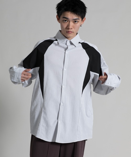 aimoha(アイモハ)の「【aimoha neo】 Dynamic Color Block Shirt(シャツ/ブラウス・メンズ・ブラック/ブルー・MEDIUM/LARGE/X-LARGE/XX-LARGE)」の20枚目の写真