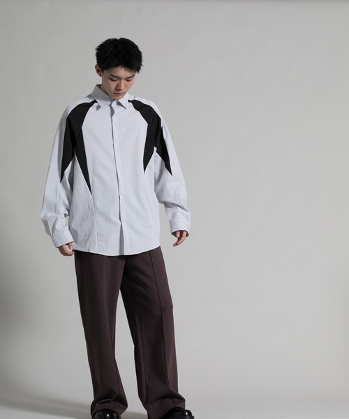 aimoha(アイモハ)の「【aimoha neo】 Dynamic Color Block Shirt(シャツ/ブラウス・メンズ・ブラック/ブルー・MEDIUM/LARGE/X-LARGE/XX-LARGE)」の4枚目の写真
