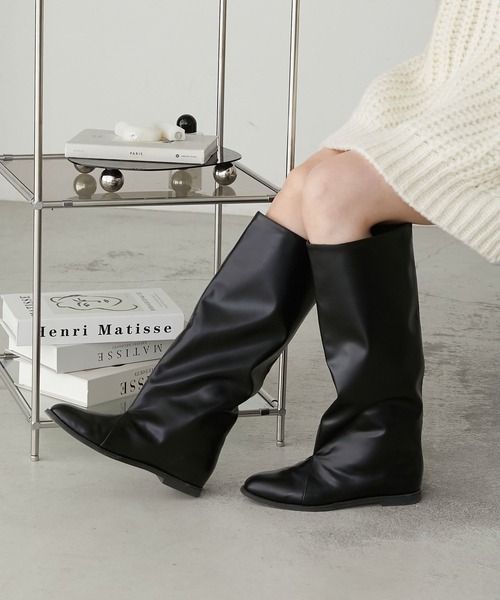 ✨新品・箱付✨TORNADO MART 黒レザーウエスタンブーツ25cm 即発送 NEUNA ブーツ 「ロングもショートもこれ1つ！」2wayフェイクレザー