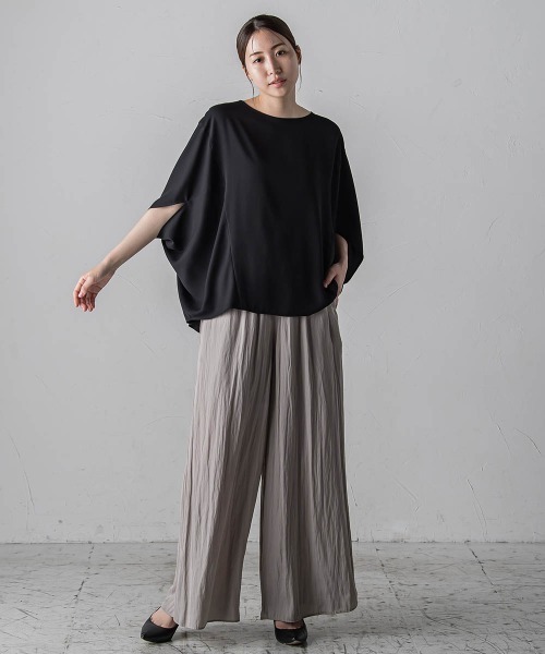 la.f…(ラエフ)の「梨地ドルマンブラウス≪洗濯機で洗える≫(シャツ/ブラウス・レディース・ブラック/ブルー/ホワイト・9号)」の20枚目の写真