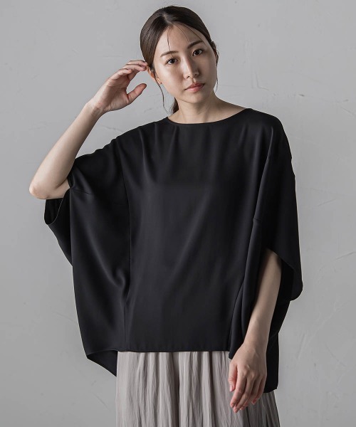 la.f…(ラエフ)の「梨地ドルマンブラウス≪洗濯機で洗える≫(シャツ/ブラウス・レディース・ブラック/ブルー/ホワイト・9号)」の22枚目の写真