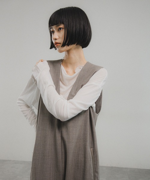 O0u(オーゼロユー)の「カラーステッチシアーTEE 272766(Tシャツ/カットソー・レディース・ホワイト/ネイビー/ブラック・FREE)」の2枚目の写真