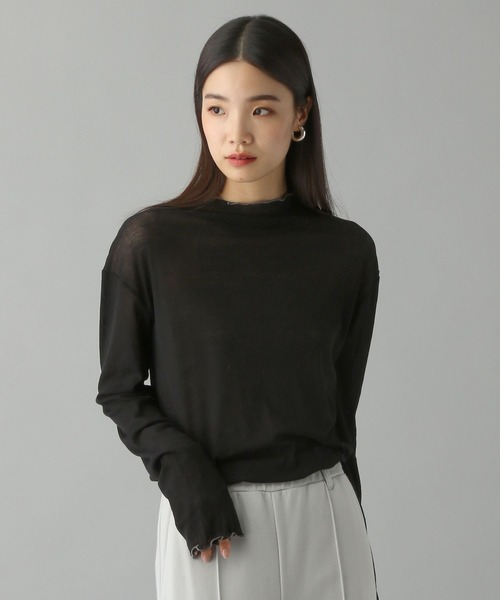 O0u(オーゼロユー)の「カラーステッチシアーTEE 272766(Tシャツ/カットソー・レディース・ホワイト/ネイビー/ブラック・FREE)」の16枚目の写真