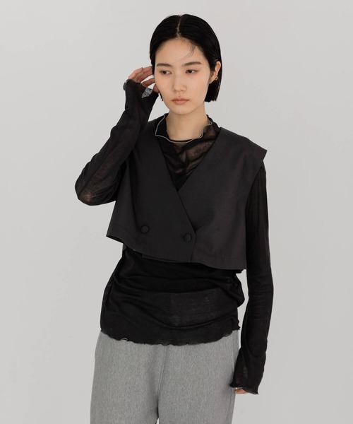 O0u(オーゼロユー)の「カラーステッチシアーTEE 272766(Tシャツ/カットソー・レディース・ホワイト/ネイビー/ブラック・FREE)」の20枚目の写真