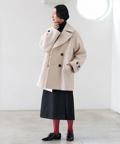 セール】Super140s 起毛メルトンPコート（ピーコート）｜VERMEIL par
