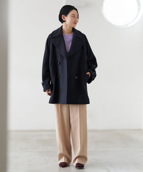 セール】Super140s 起毛メルトンPコート（ピーコート）｜VERMEIL
