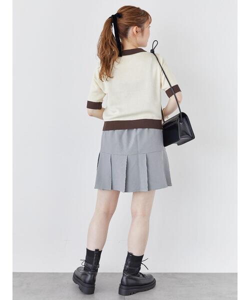 ehka sopo（エヘカソポ）の「バイカラーニットポロ（ニット/セーター・レディース・ダークオレンジ/グリーン/ブラック/キナリ・F）」の21枚目の写真