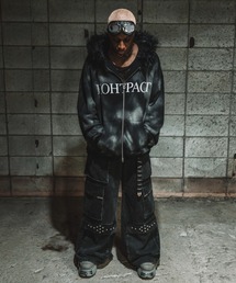 Never mind the XU / Chikashitsu+ | ストリートファッション DIG YOUR OWN GRAVE ディグ ユア オウン グレイブ FUR ZIP HOODY ファージップフーディー ジップパーカー 長袖パーカー 長袖フーディー ダーティー グランジ 羽織り 韓国ファッション 韓国 ストリート(パーカー)