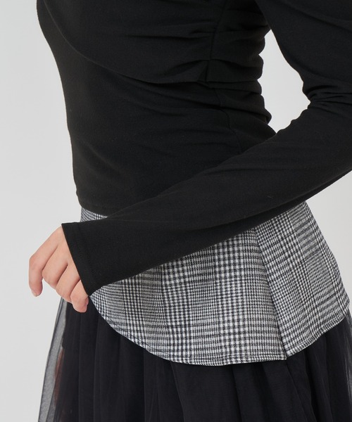 ROYAL PARTY(ロイヤルパーティー)の「アシンメトリーカットトップス(Tシャツ/カットソー・レディース・ライトグレー/ピンク/ブラック・FREE)」の6枚目の写真