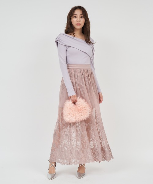 ROYAL PARTY(ロイヤルパーティー)の「アシンメトリーカットトップス(Tシャツ/カットソー・レディース・ライトグレー/ピンク/ブラック・FREE)」の15枚目の写真