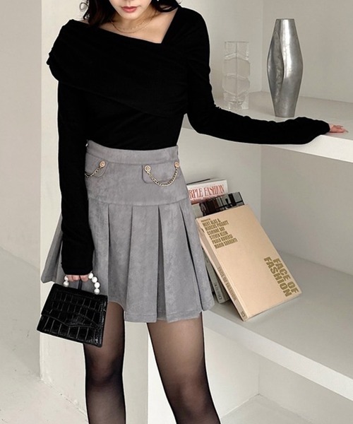 ROYAL PARTY(ロイヤルパーティー)の「アシンメトリーカットトップス(Tシャツ/カットソー・レディース・ライトグレー/ピンク/ブラック・FREE)」の17枚目の写真