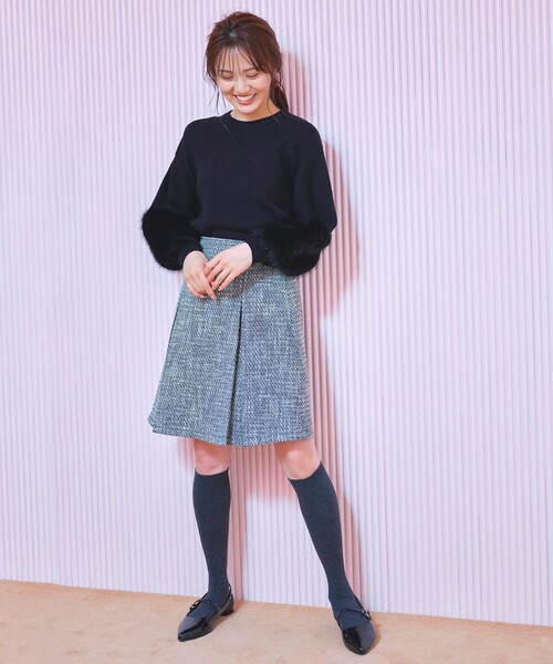 Feroux(フェルゥ)の「【セットアップ対応】ツイードミニ スカート(スカート・レディース・ホワイト系/ブラック系2・1/2)」の9枚目の写真