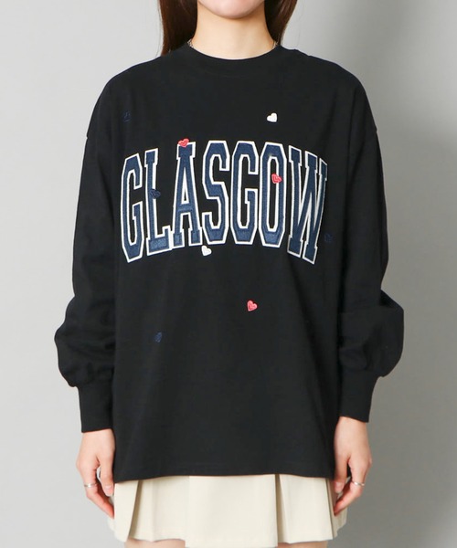 GORGE(ゴージ)の「《GLASGOWロゴ×ハート刺しゅう》レディース フェルト貼付け 長袖ロンT カジュアル 春秋冬(Tシャツ/カットソー・レディース・ブラック/オートミール/オフホワイト・F)」の10枚目の写真