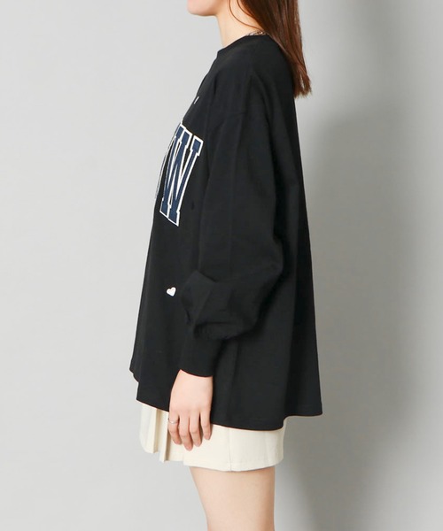 GORGE(ゴージ)の「《GLASGOWロゴ×ハート刺しゅう》レディース フェルト貼付け 長袖ロンT カジュアル 春秋冬(Tシャツ/カットソー・レディース・ブラック/オートミール/オフホワイト・F)」の11枚目の写真