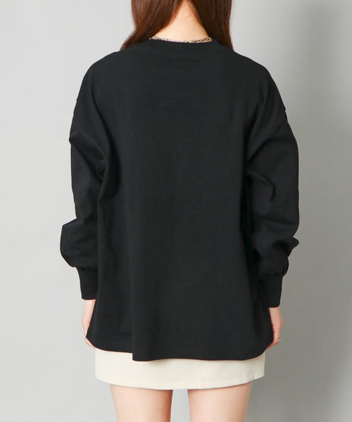 GORGE(ゴージ)の「《GLASGOWロゴ×ハート刺しゅう》レディース フェルト貼付け 長袖ロンT カジュアル 春秋冬(Tシャツ/カットソー・レディース・ブラック/オートミール/オフホワイト・F)」の12枚目の写真