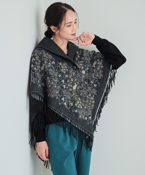 リバーシブル】柄アソート 衿ギャザーケープ（ストール/ショール