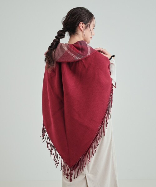 セール】【リバーシブル】柄アソート 衿ギャザーケープ（ストール