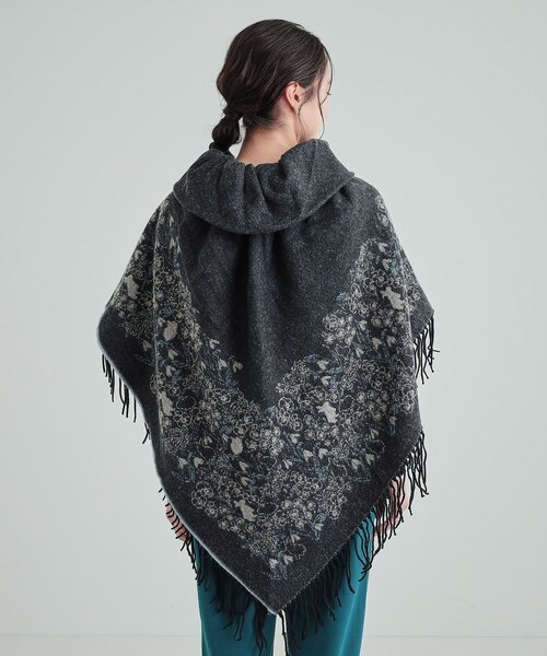 リバーシブル】柄アソート 衿ギャザーケープ（ストール/ショール