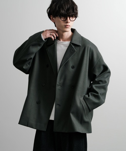 オーバーサイズテックメルトンダブルPコート（ピーコート）｜Rocky