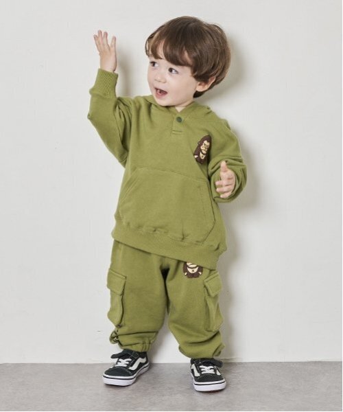 XLARGE KIDS（エクストララージキッズ）の「ファニーゴリラカーゴスウェットパンツ（その他パンツ・キッズ・カーキ/トップグレー/ブラック・130cm/120cm/110cm/100cm/90cm/80ｃｍ/140cm）」の3枚目の写真