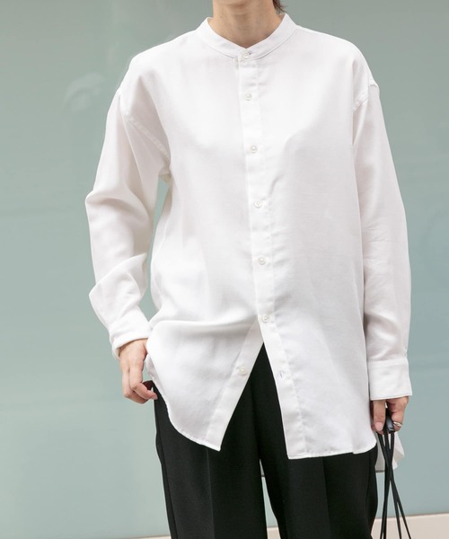 FORK&SPOON（フォークアンドスプーン）の「FORK&SPOON　ダブルクロスバンドカラーシャツ（シャツ/ブラウス・レディース・オフホワイト/ストライプ・1）」の5枚目の写真