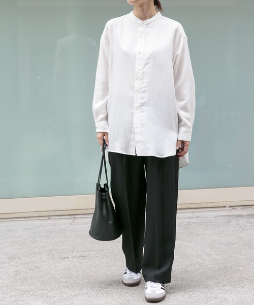 FORK&SPOON（フォークアンドスプーン）の「FORK&SPOON　ダブルクロスバンドカラーシャツ（シャツ/ブラウス・レディース・オフホワイト/ストライプ・1）」の8枚目の写真