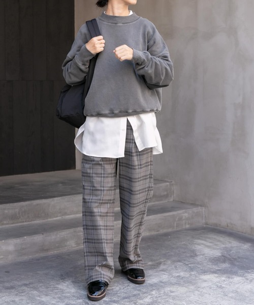 FORK&SPOON（フォークアンドスプーン）の「FORK&SPOON　ダブルクロスバンドカラーシャツ（シャツ/ブラウス・レディース・オフホワイト/ストライプ・1）」の14枚目の写真