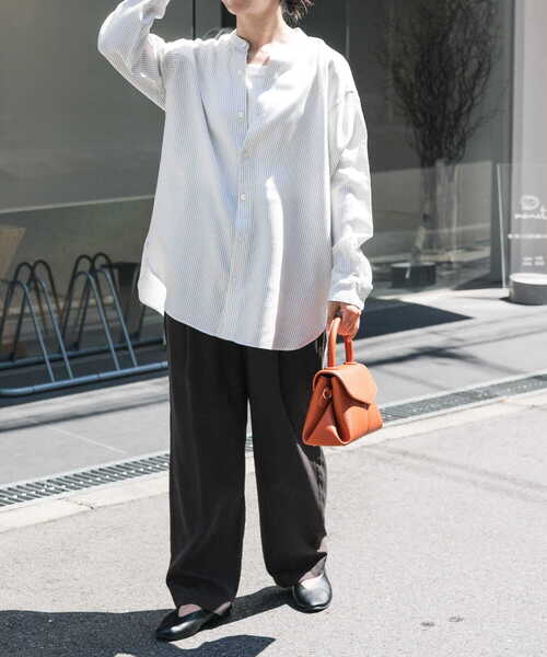 FORK&SPOON（フォークアンドスプーン）の「FORK&SPOON　ダブルクロスバンドカラーシャツ（シャツ/ブラウス・レディース・オフホワイト/ストライプ・1）」の21枚目の写真