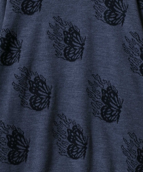 ANPAS(アンパス)の「Jacquard Fabric Oversized Butterfly Knit/ジャガード バタフライ デザインニット ステッチ ダメージニット レディース メンズ(ニット/セーター・メンズ・グレー系その他/ブラック/グレー/ブラック系その他・L/M)」の16枚目の写真