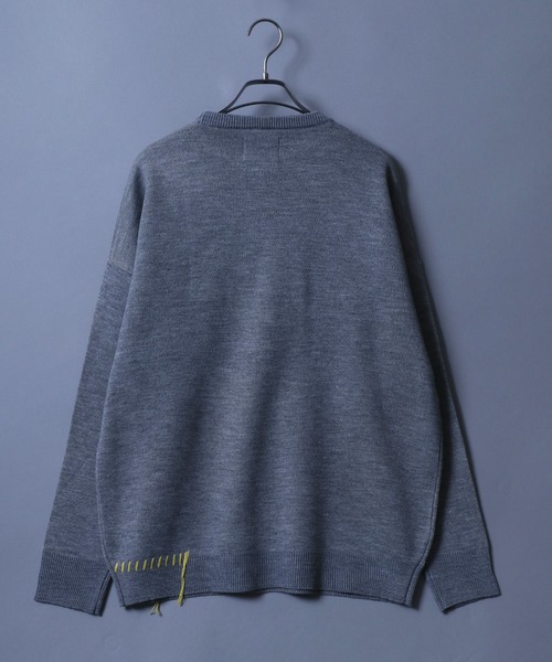 ANPAS(アンパス)の「Jacquard Fabric Oversized Butterfly Knit/ジャガード バタフライ デザインニット ステッチ ダメージニット レディース メンズ(ニット/セーター・メンズ・グレー系その他/ブラック/グレー/ブラック系その他・L/M)」の9枚目の写真