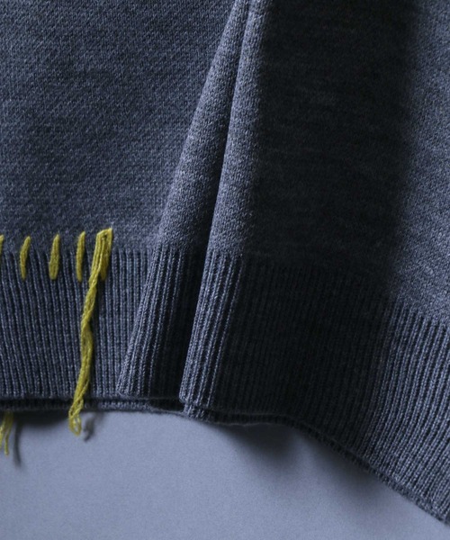 ANPAS(アンパス)の「Jacquard Fabric Oversized Butterfly Knit/ジャガード バタフライ デザインニット ステッチ ダメージニット レディース メンズ(ニット/セーター・メンズ・グレー系その他/ブラック/グレー/ブラック系その他・L/M)」の15枚目の写真