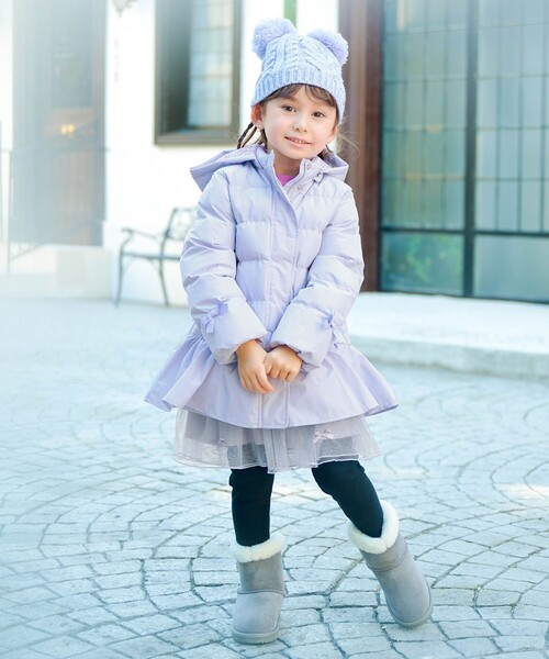 ANY（エニィ）の「ぽんぽんつきニット帽（ニットキャップ/ビーニー・キッズ・ライラック系/ピンク系・54/56）」の3枚目の写真