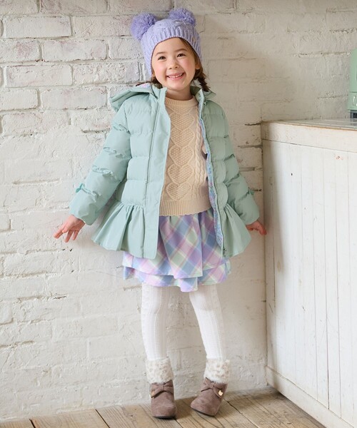 ANY（エニィ）の「ぽんぽんつきニット帽（ニットキャップ/ビーニー・キッズ・ライラック系/ピンク系・54/56）」の5枚目の写真