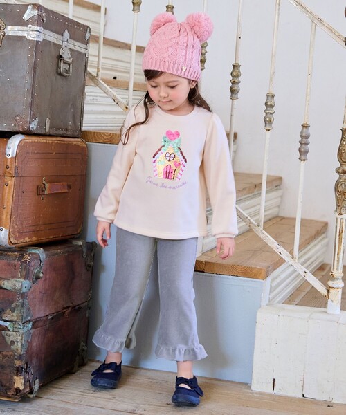 ANY（エニィ）の「ぽんぽんつきニット帽（ニットキャップ/ビーニー・キッズ・ライラック系/ピンク系・54/56）」の6枚目の写真