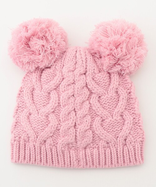 ANY（エニィ）の「ぽんぽんつきニット帽（ニットキャップ/ビーニー・キッズ・ライラック系/ピンク系・54/56）」の8枚目の写真