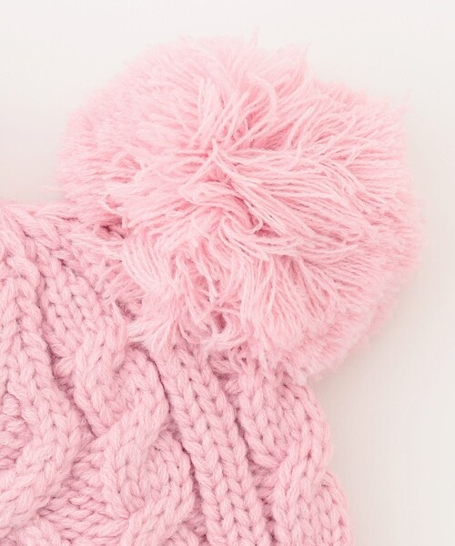 ANY（エニィ）の「ぽんぽんつきニット帽（ニットキャップ/ビーニー・キッズ・ライラック系/ピンク系・54/56）」の9枚目の写真