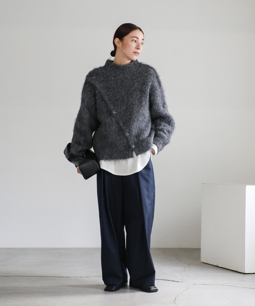 ZOZO限定】2WAYボタンスリットモヘアライクニット（ニット