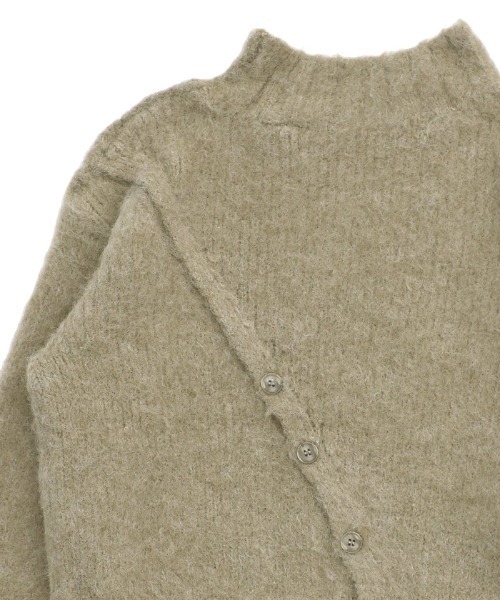 セール】【新色追加】2WAYボタンスリットモヘアライクニット（ニット