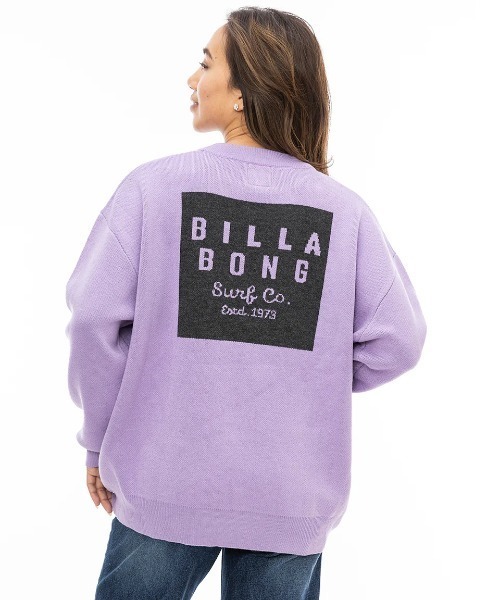 ニット BILLABONG/ビラボン クルーネックニット コットンニット くすみカラー BE011-690 BILLABONG レディース ARCH LOGO JQ CREW SW セーター 2025年秋冬