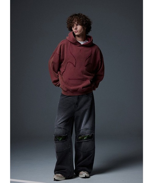 NOT4NERD（ノットフォーナード）の「【UNISEX】 NOT4NERD／4Symbolフード（ウラケ）（スウェット・レディース・ボルドー/ブラック・MEDIUM/LARGE/X-LARGE）」の7枚目の写真