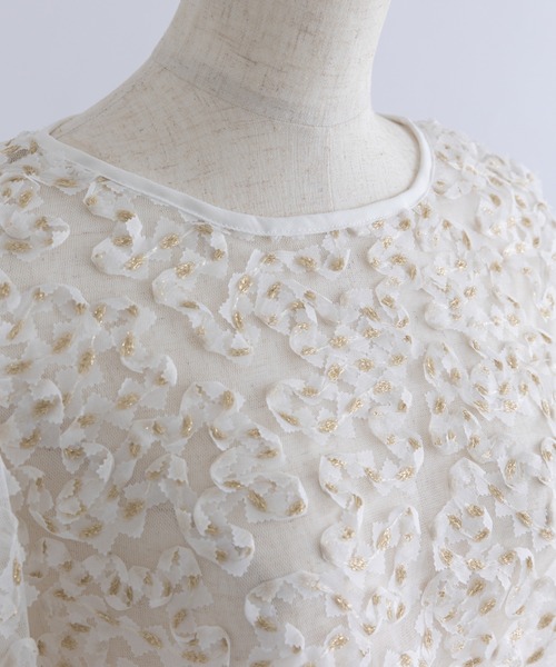 EN NEUME(エンノイム)の「Lurex Ruffle Tulle Volume Sleeve Blouse(シャツ/ブラウス・レディース・アイボリー/ブラック・FREE)」の16枚目の写真