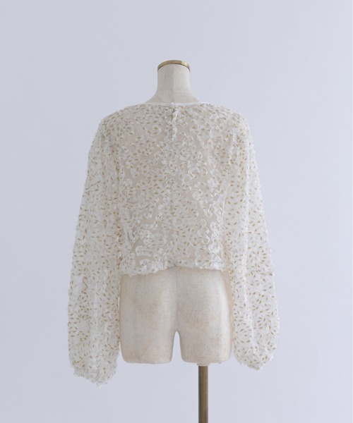EN NEUME(エンノイム)の「Lurex Ruffle Tulle Volume Sleeve Blouse(シャツ/ブラウス・レディース・アイボリー/ブラック・FREE)」の20枚目の写真