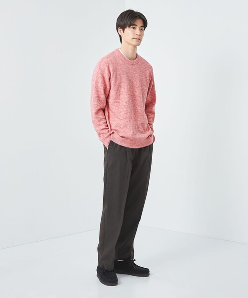 green label relaxing（グリーンレーベルリラクシング）の「アルパカ ミックス キモウ クルーネック ニット（ニット/セーター・メンズ・ブラック/ダークグレー/ベージュ/ピンク・M/S/L/XL）」の8枚目の写真