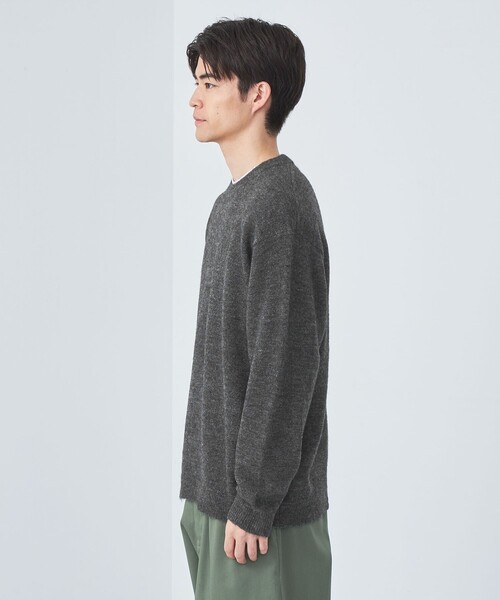 green label relaxing（グリーンレーベルリラクシング）の「アルパカ ミックス キモウ クルーネック ニット（ニット/セーター・メンズ・ブラック/ダークグレー/ベージュ/ピンク・M/S/L/XL）」の10枚目の写真