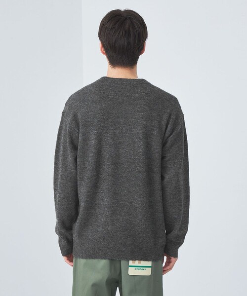 green label relaxing（グリーンレーベルリラクシング）の「アルパカ ミックス キモウ クルーネック ニット（ニット/セーター・メンズ・ブラック/ダークグレー/ベージュ/ピンク・M/S/L/XL）」の11枚目の写真